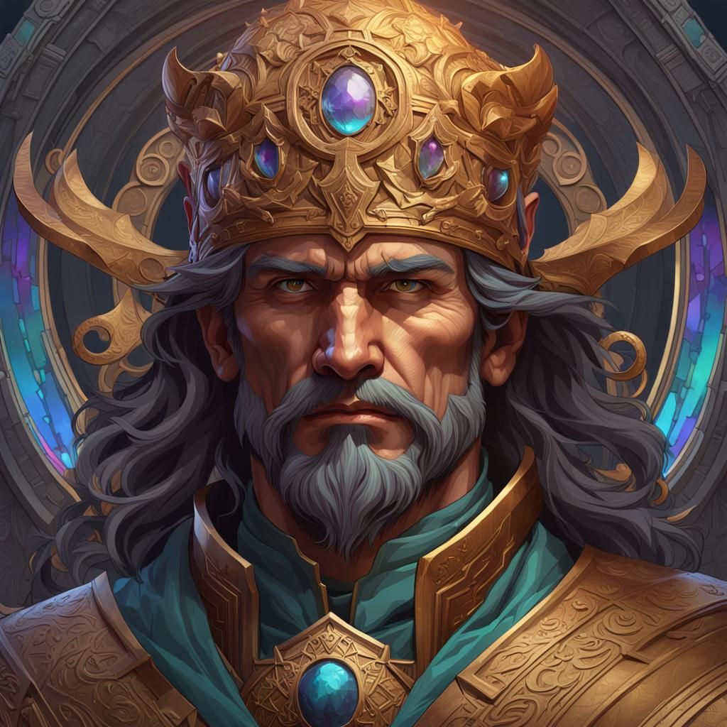 Neutral Good God of Day and Vitality in Dark Fantasy Portrai...