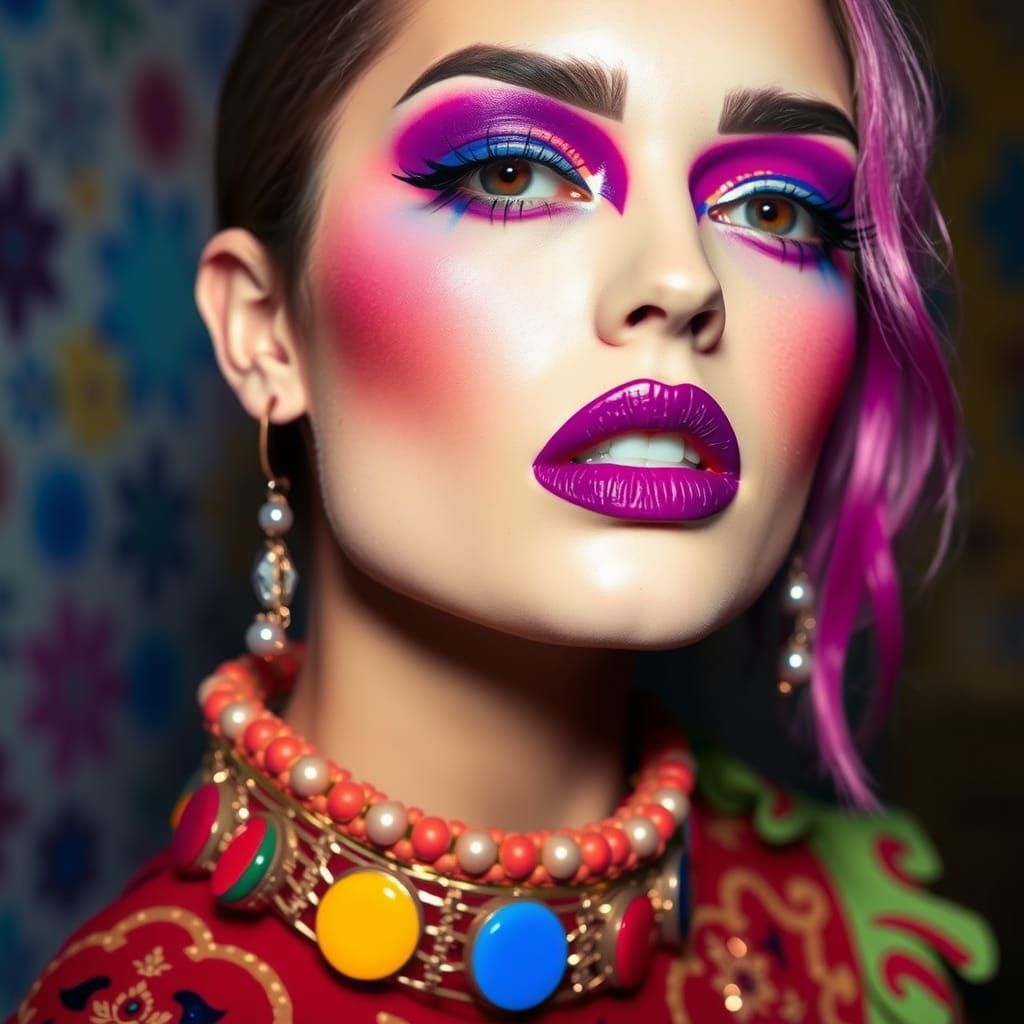 Vibrant Fashion Model in Surreal Photo Style