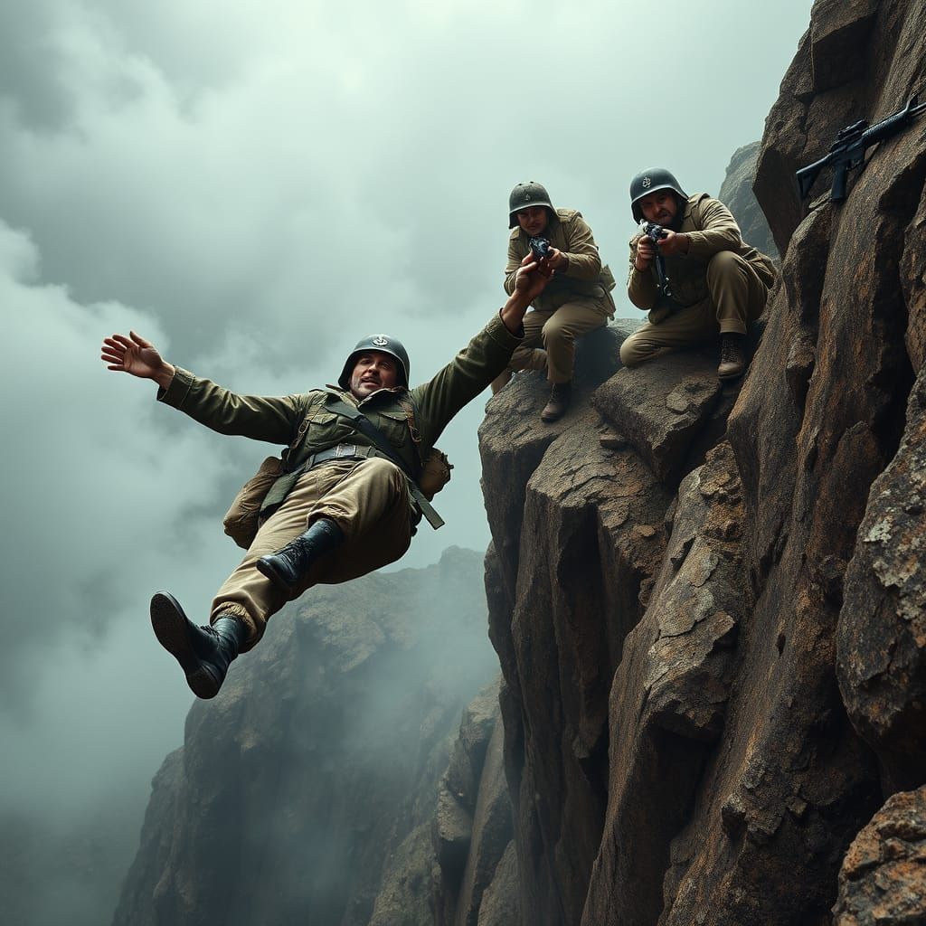 WWII Soldier's Desperate Fall, Witnessed by American GIs in ...