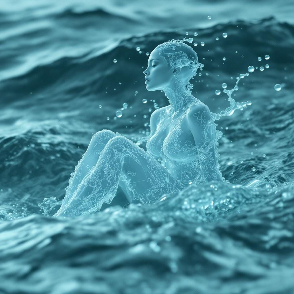 Ethereal Water Woman in Dreamy Aquatic Style