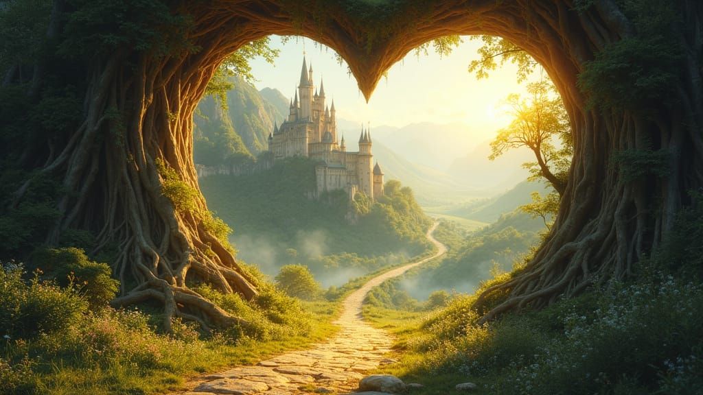 Enchanted Valley View Through Heart Frame