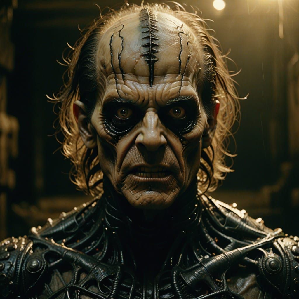 Disturbing Closeup of a Grotesque Figure in Golden Hour