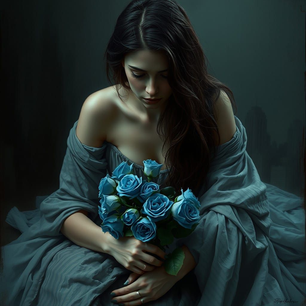 Melancholic Woman in Contemplation