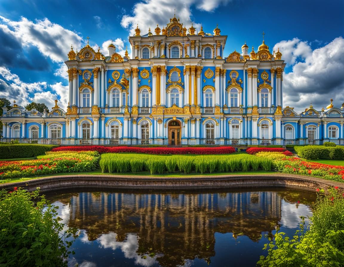 Peterhof Palace in Russian Folk Art Style