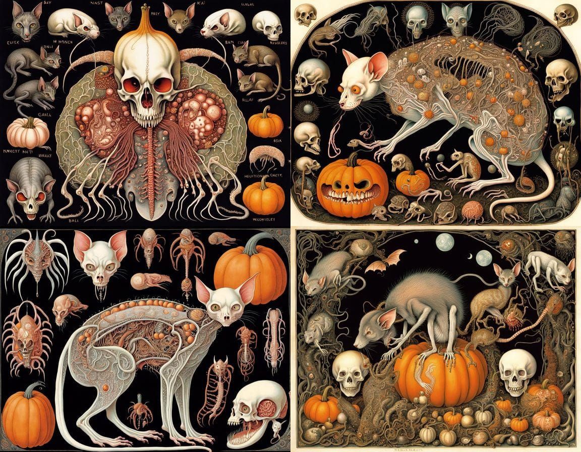 Horrific Homunculus Bat Rat Cat Fusion in Deep Color