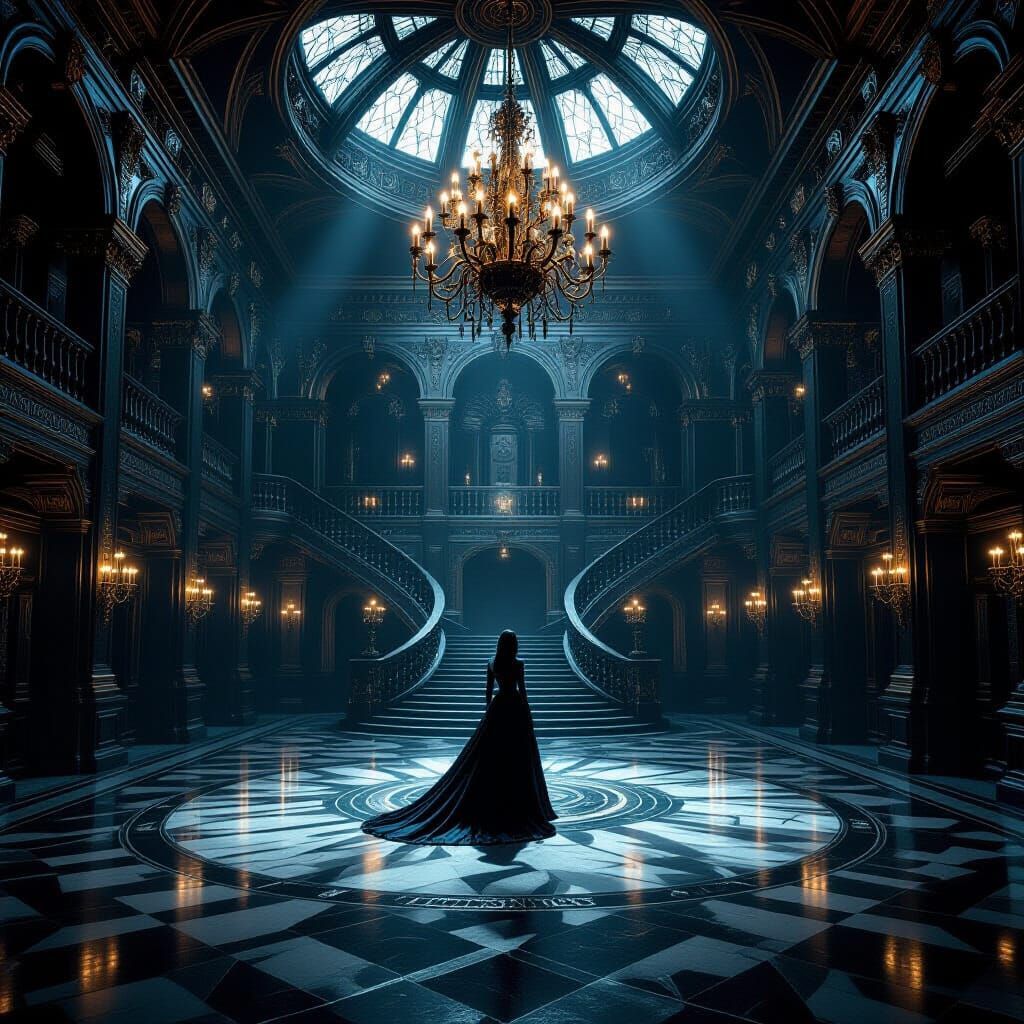 Epic Gothic Ballroom Digital Matte Painting