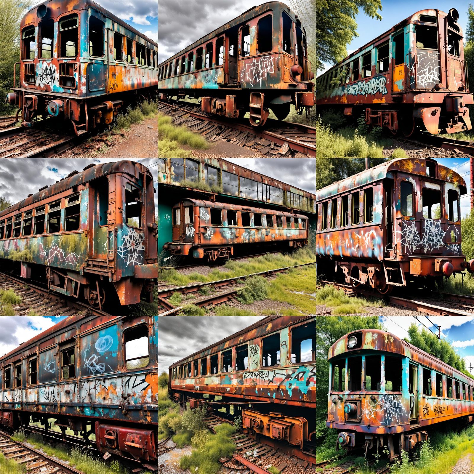 Derelict Train Forlornly Rusting Away