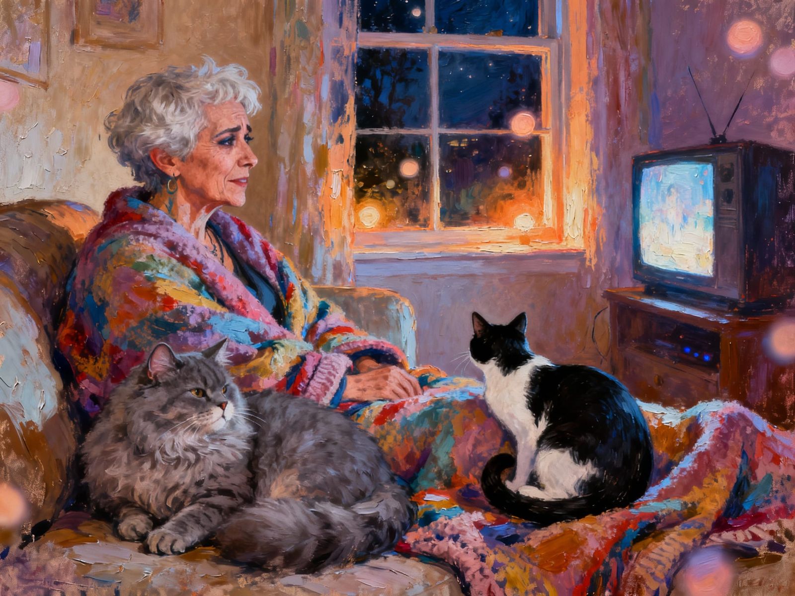 Elderly Transwoman Finds Solace with Cats and TV