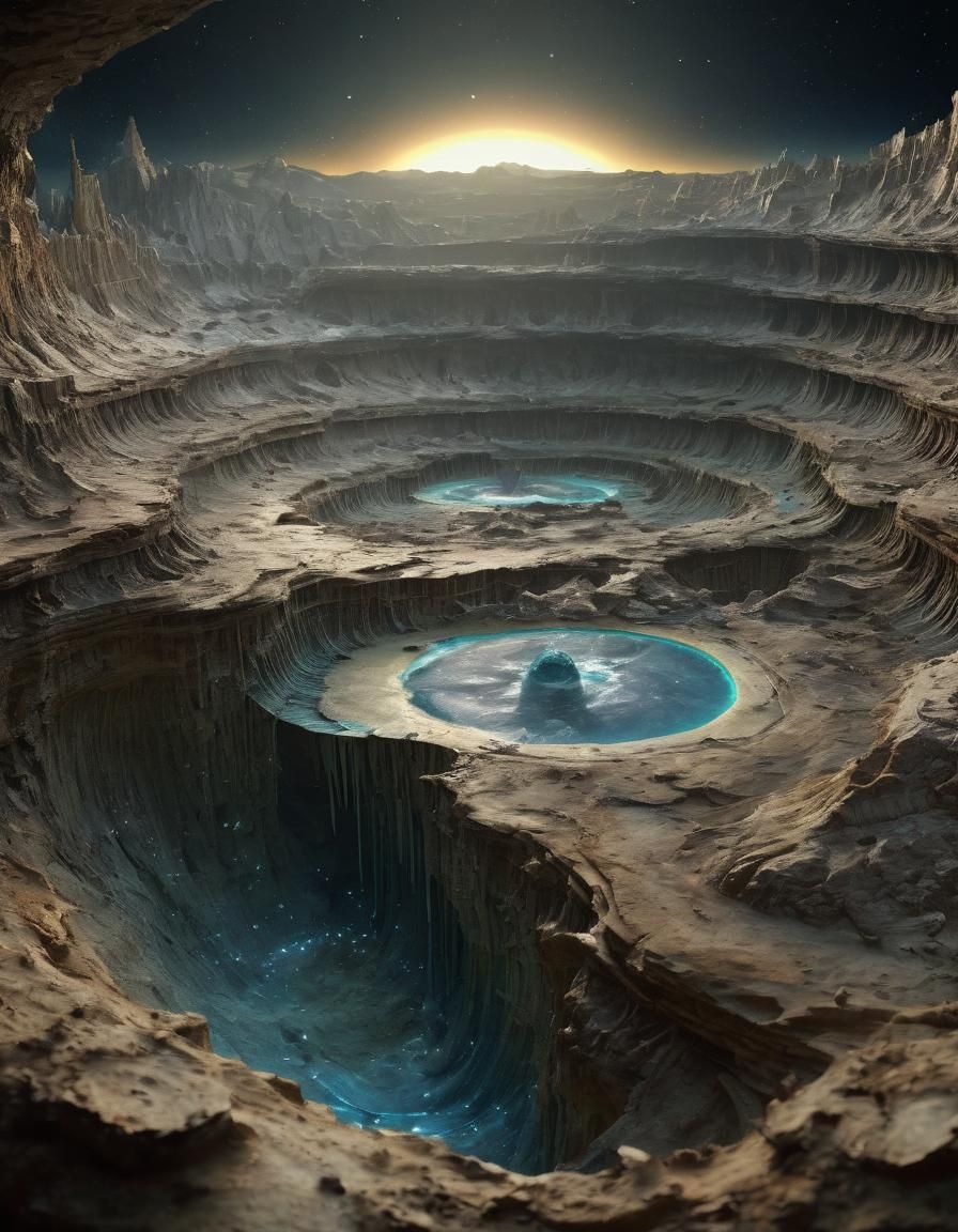 Detailed Earth Cross-Section with Fantasy Elements