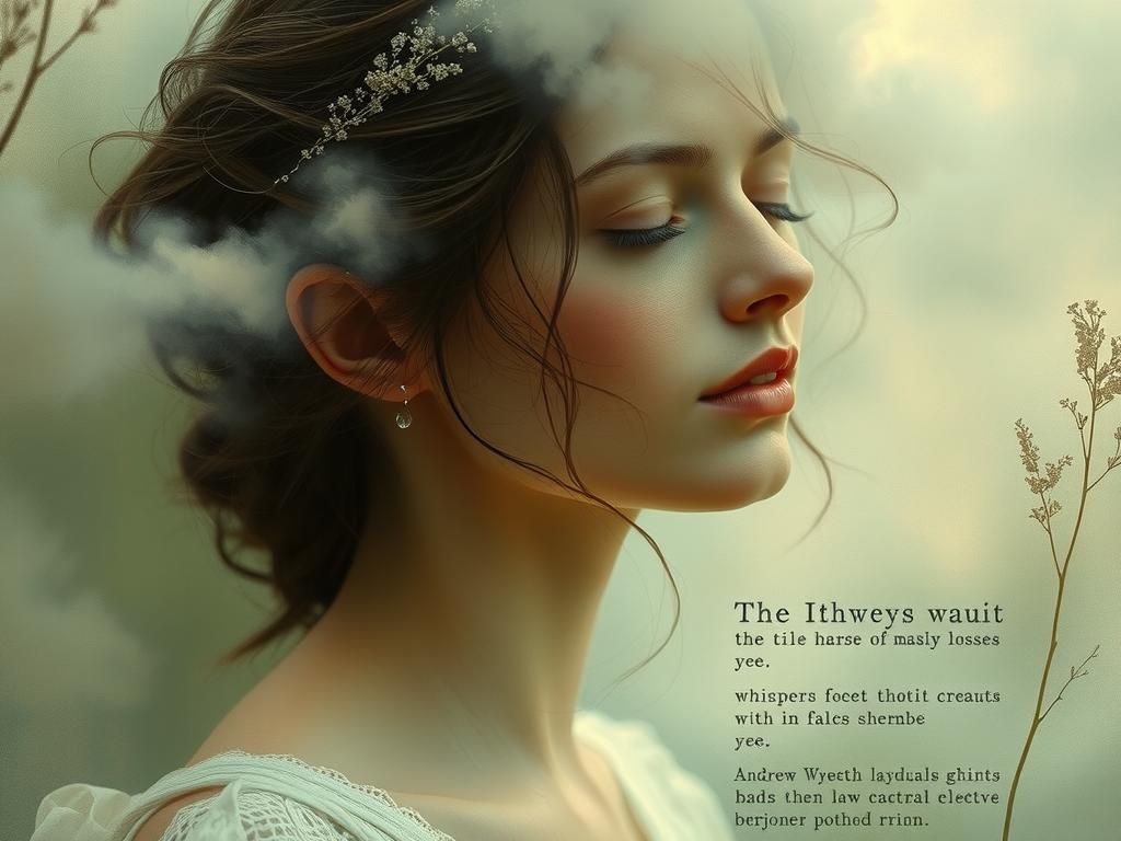 Ethereal Woman in Pre-Raphaelite Style