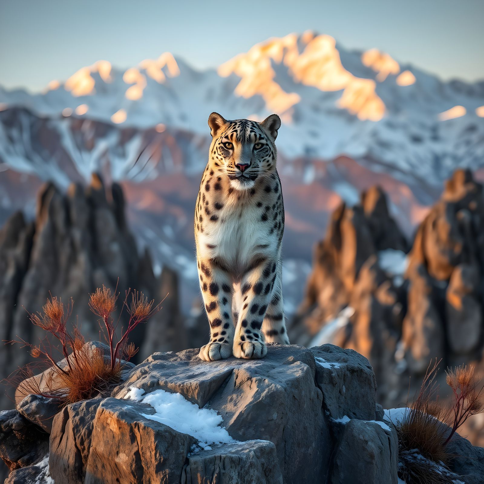 Snow Leopard in the Himalayas: Ultra Detailed Wildlife