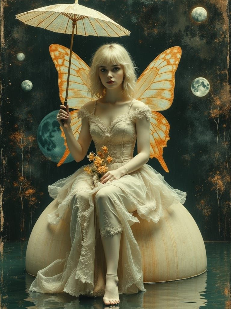 Ethereal Bride in Macabre Surreal Landscape