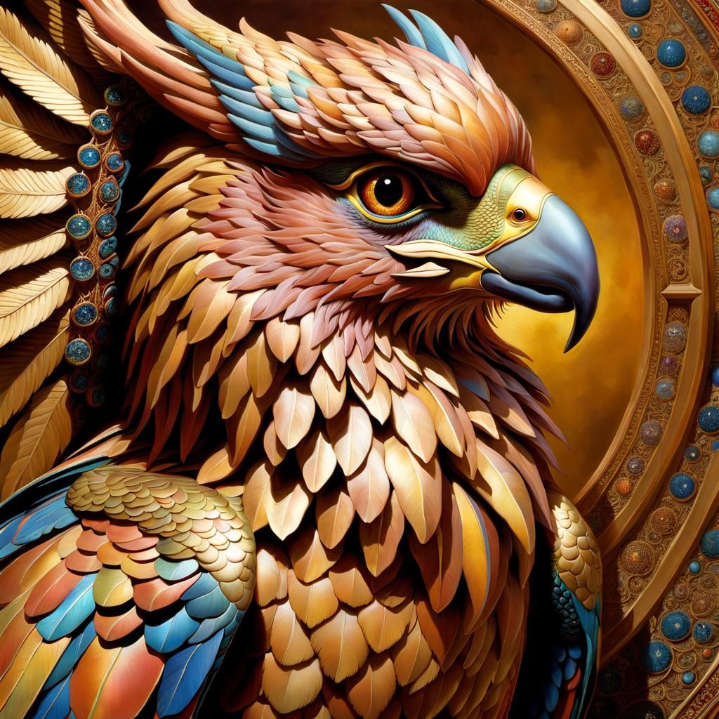 Hyperrealistic Gryphon Digital Painting