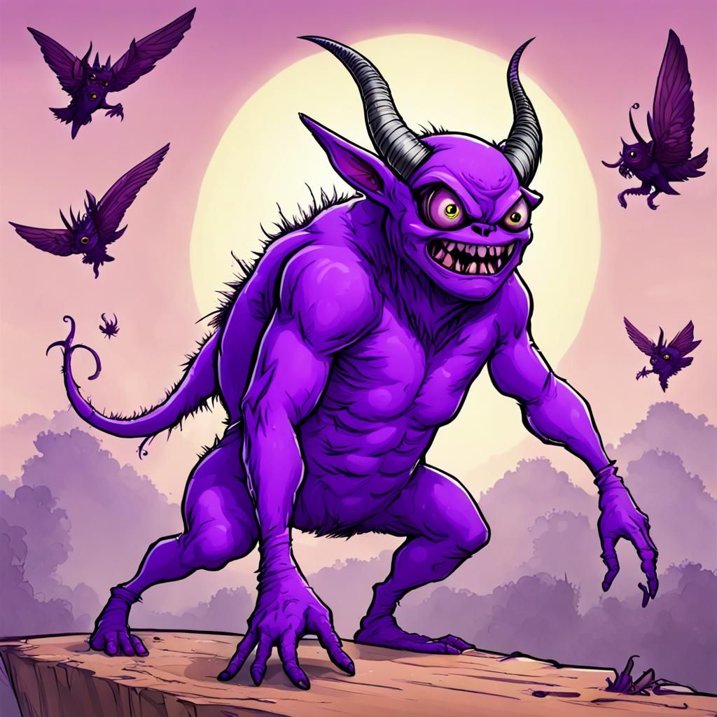 Flying Purple People Eater Cartoon