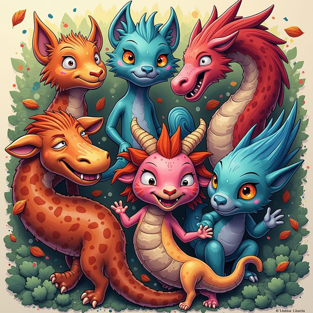 Mythical Creatures Escape Coloring Book Page