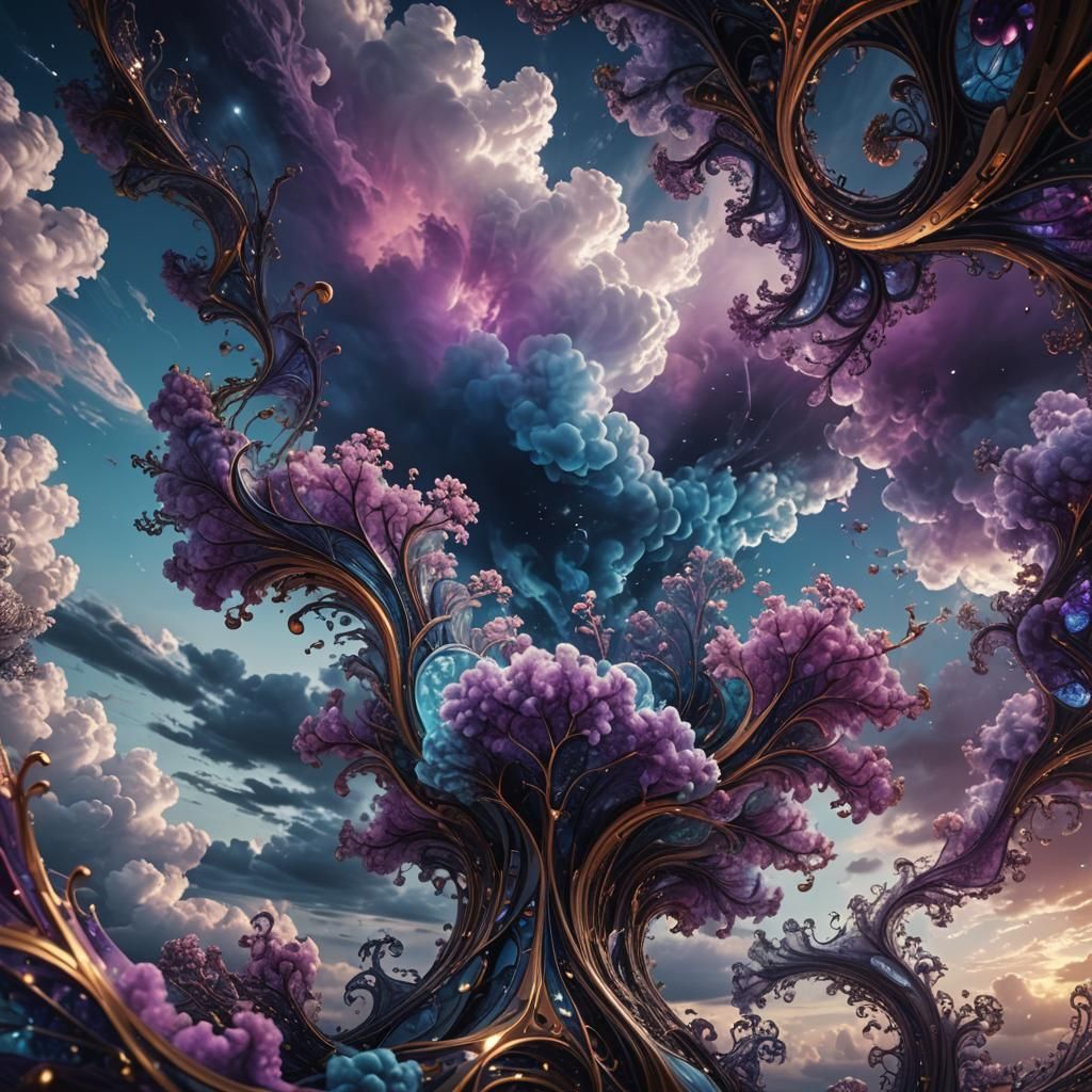 Celestial Vista in Digital Matte Painting Style