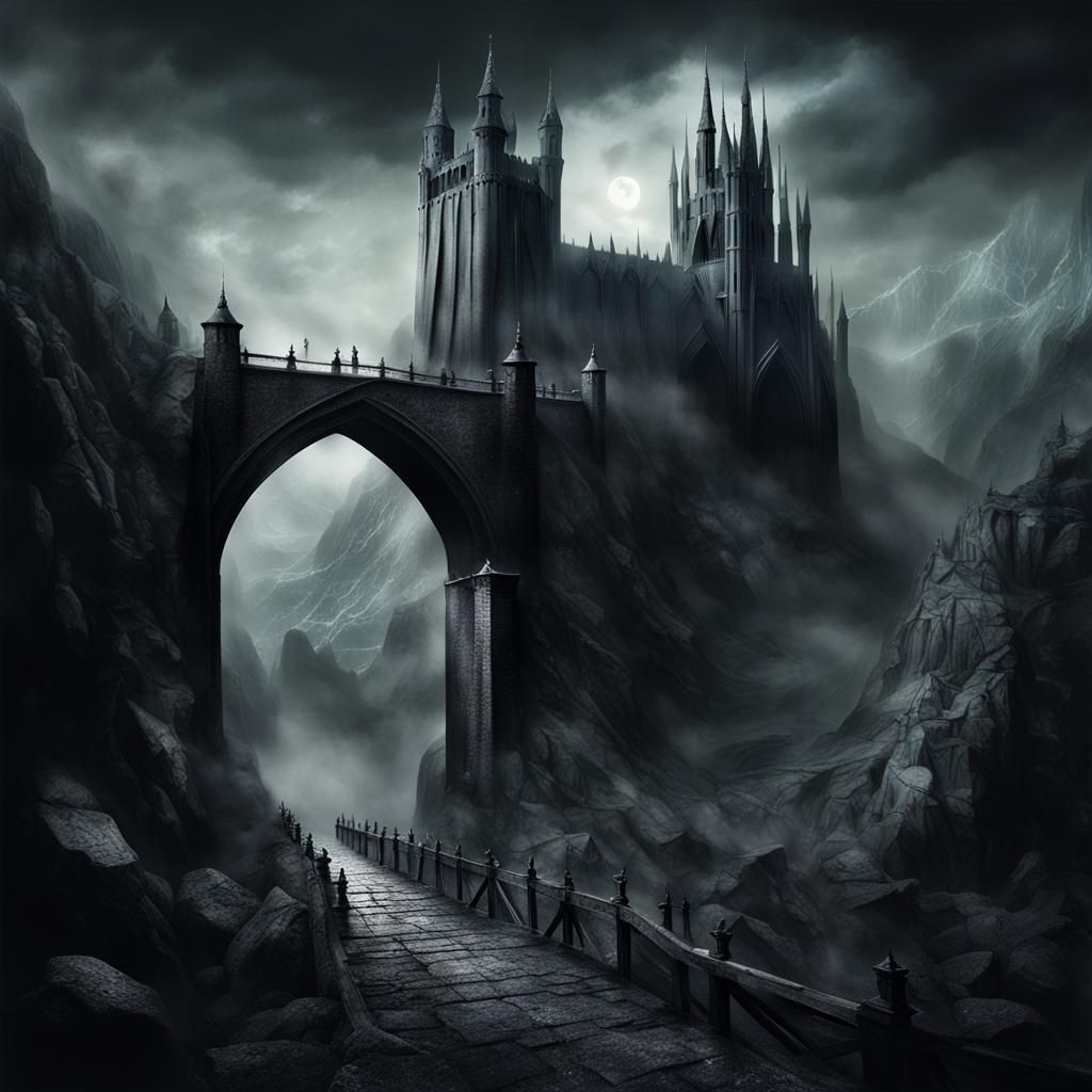 Minas Morgul Bridge and Tower in Gothic Style