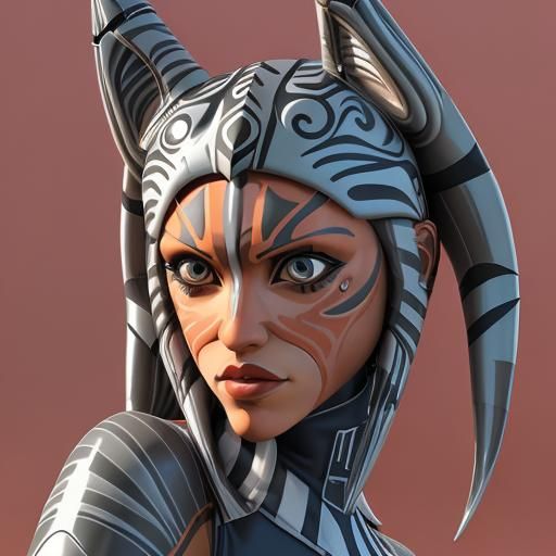 Ahsoka Reimagined as Biker with Abstract Elements