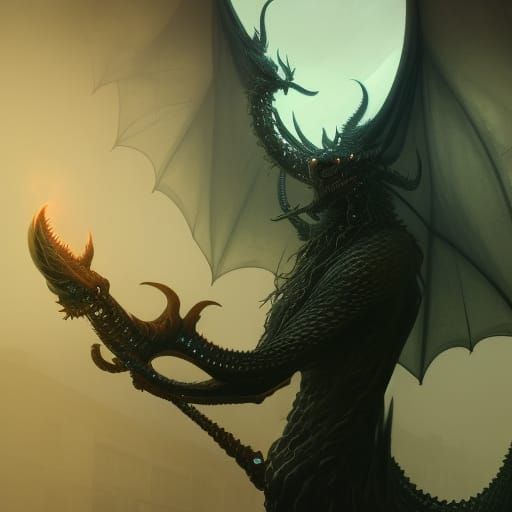 Eldritch Dragon God: Dark Fantasy Concept Art
