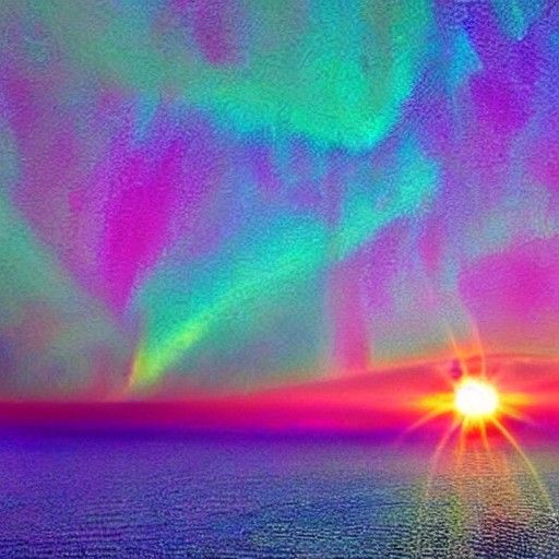Pastel Sunrise with Astral Aurora Landscape
