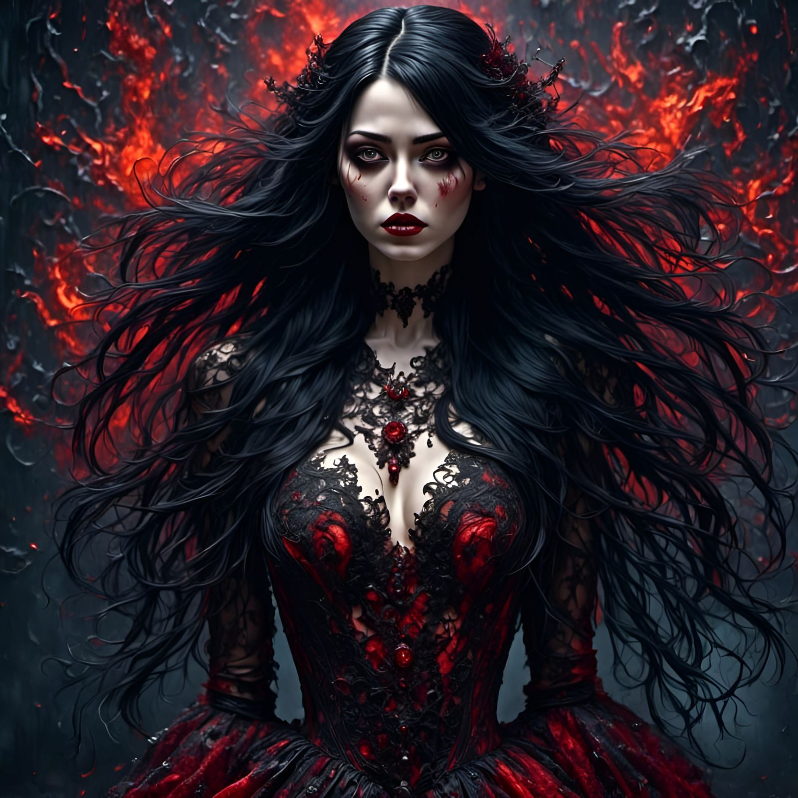 Beautiful Vampire in Graffiti Art Style