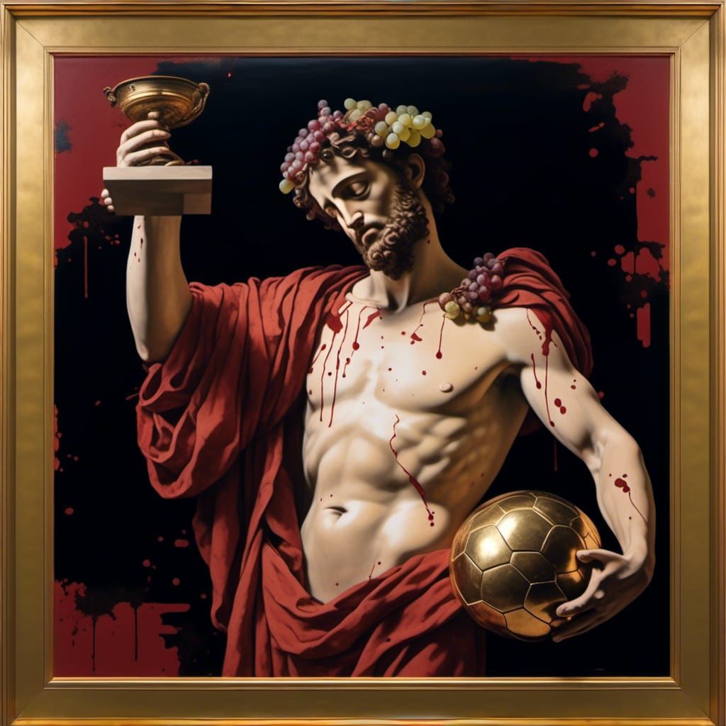 Victorious Roman God with Football and Wine