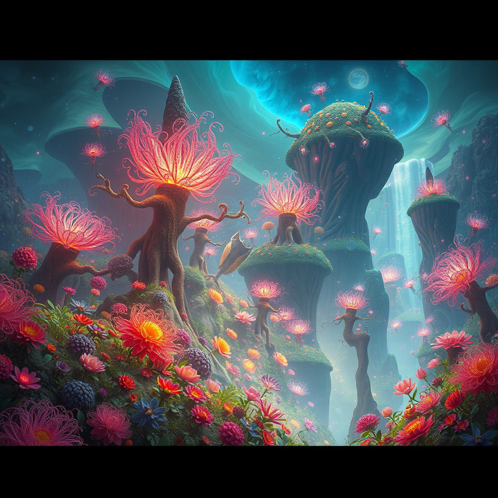 Iridescent Alien Landscape in 8k Unreal Engine