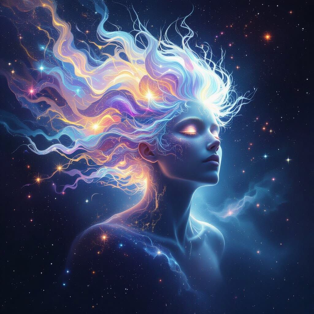 Ethereal Cosmic Entity in Surreal Digital Painting