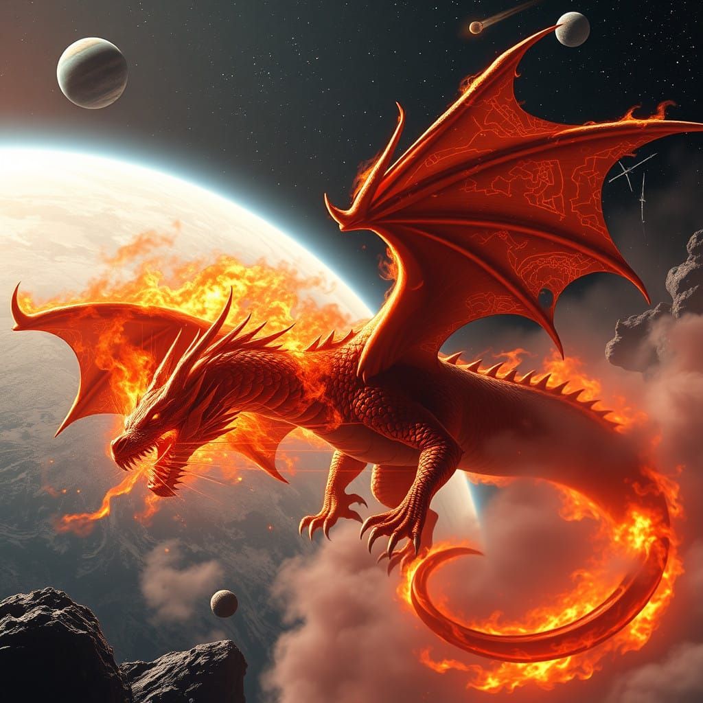 Cosmic Dragon in Space Battle