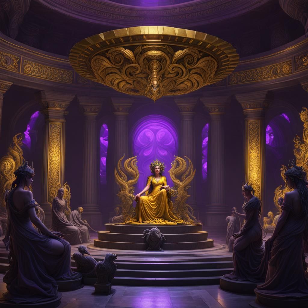 Medusa in a Dark Fantasy Temple