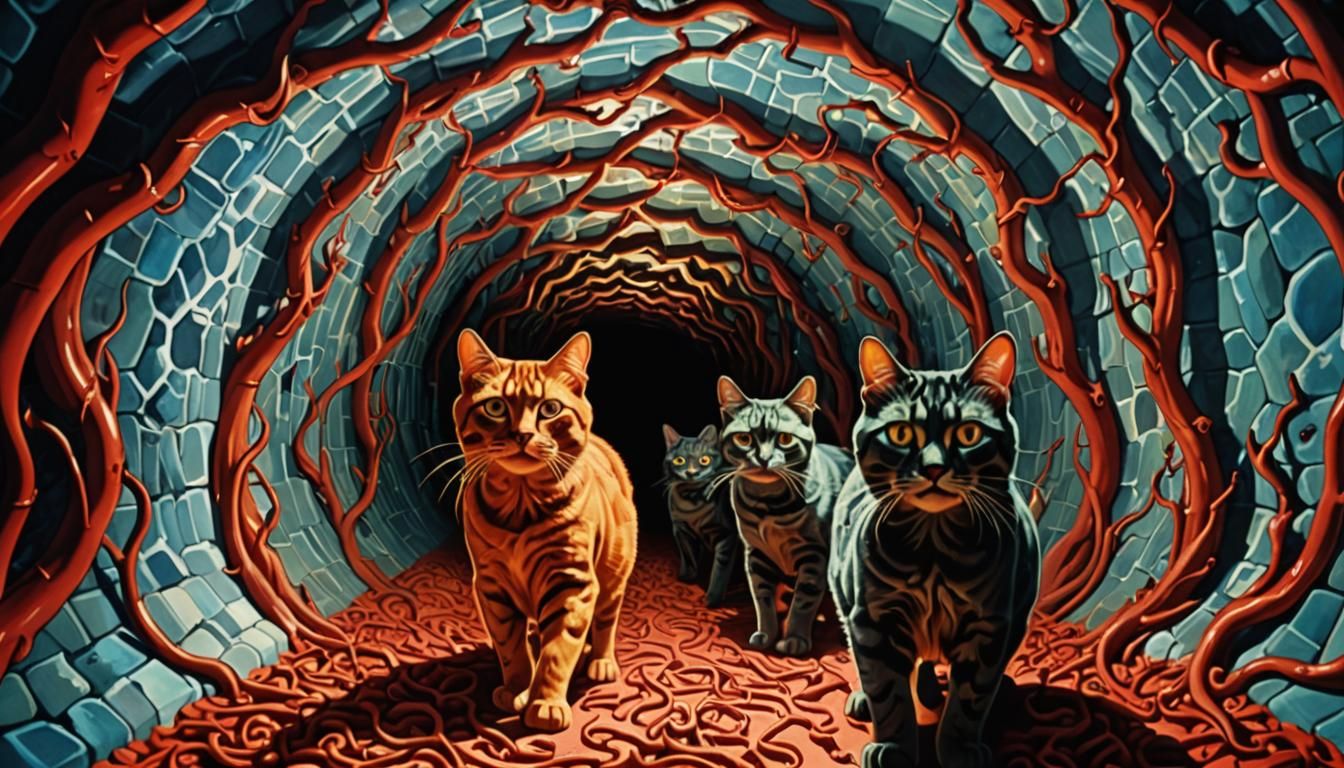 Warped Vines and Morphing Cats: Surreal Digital Art