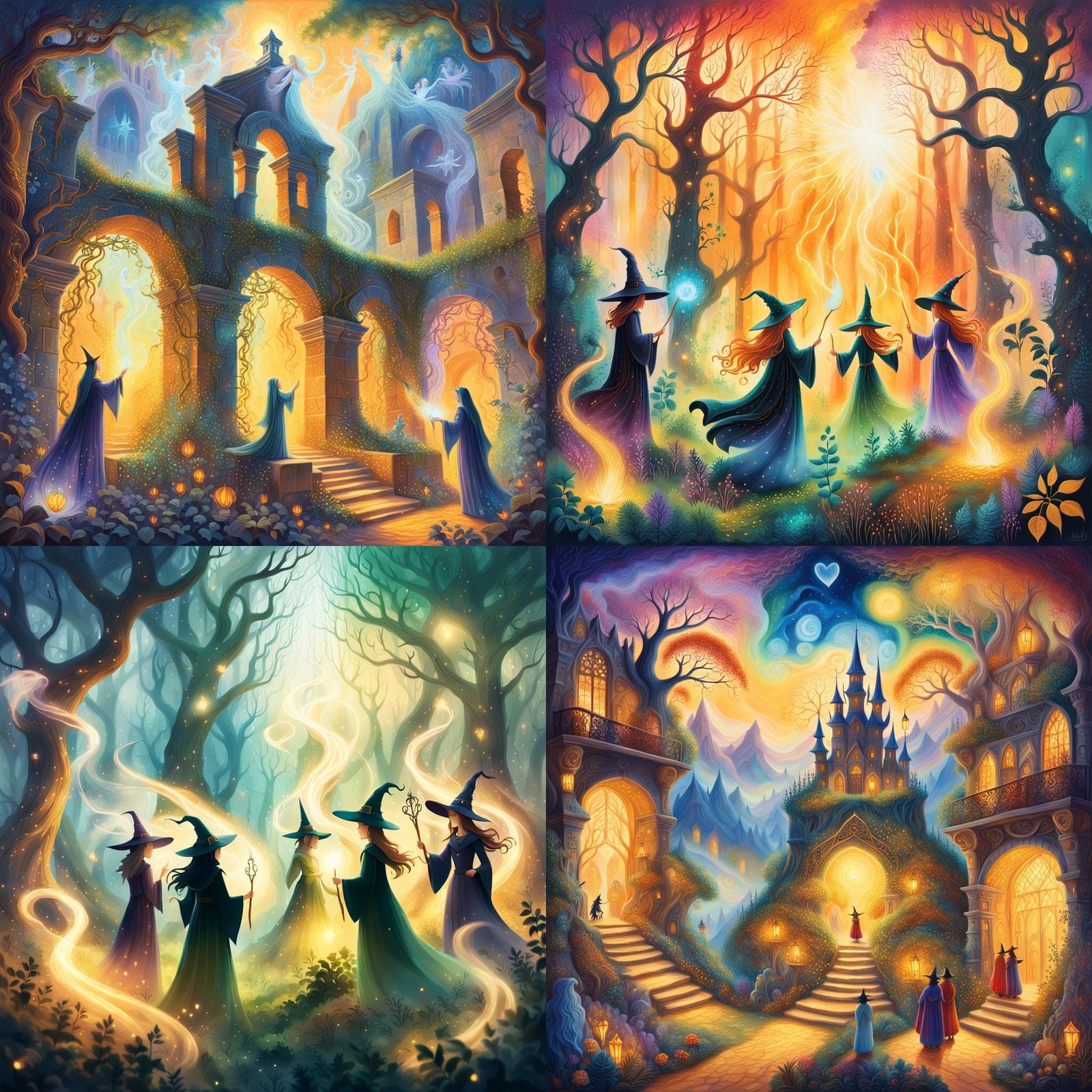 Enchanted Land: Witches and Wizards in Astral Illustration