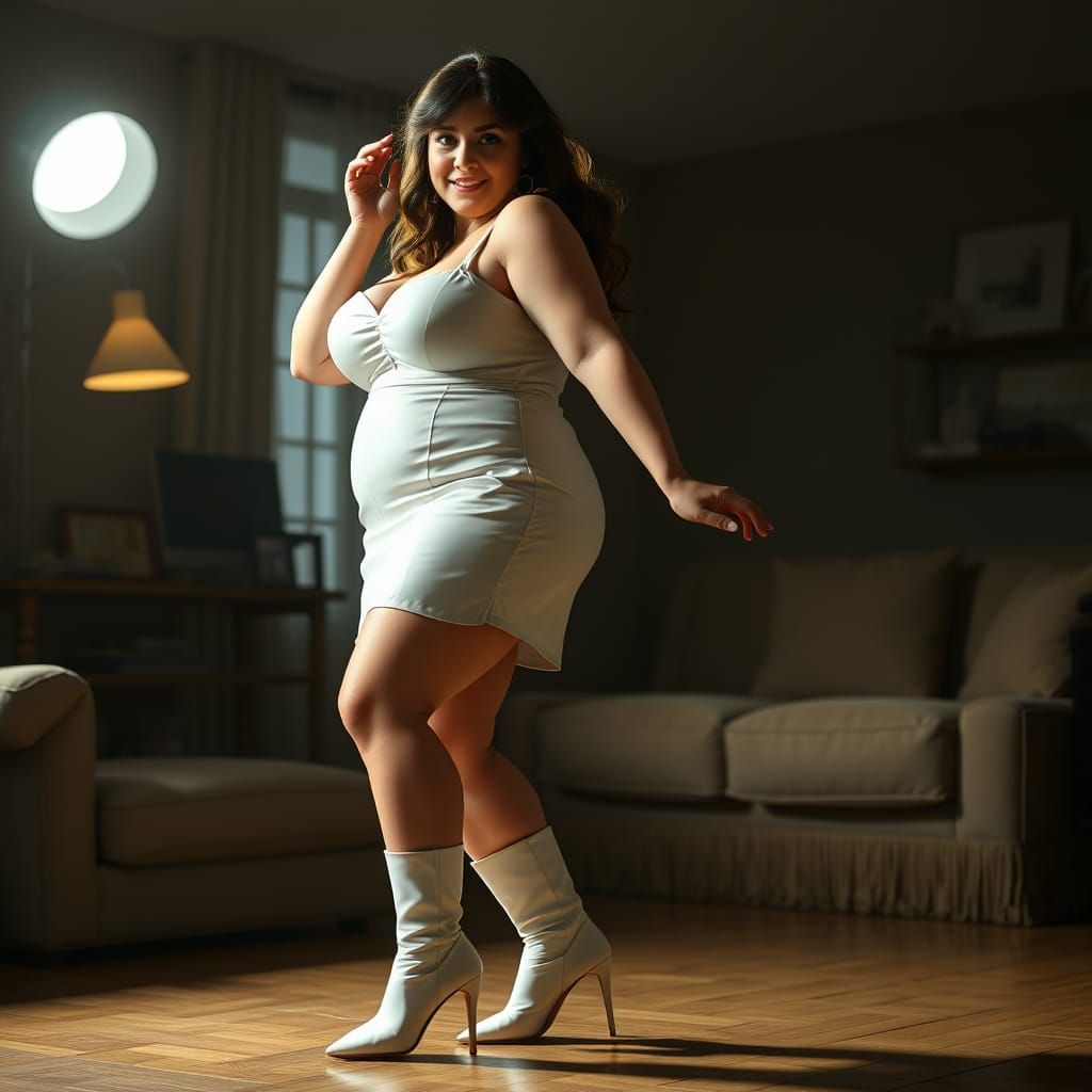 Stunning 70s Disco Diva in Spotlight