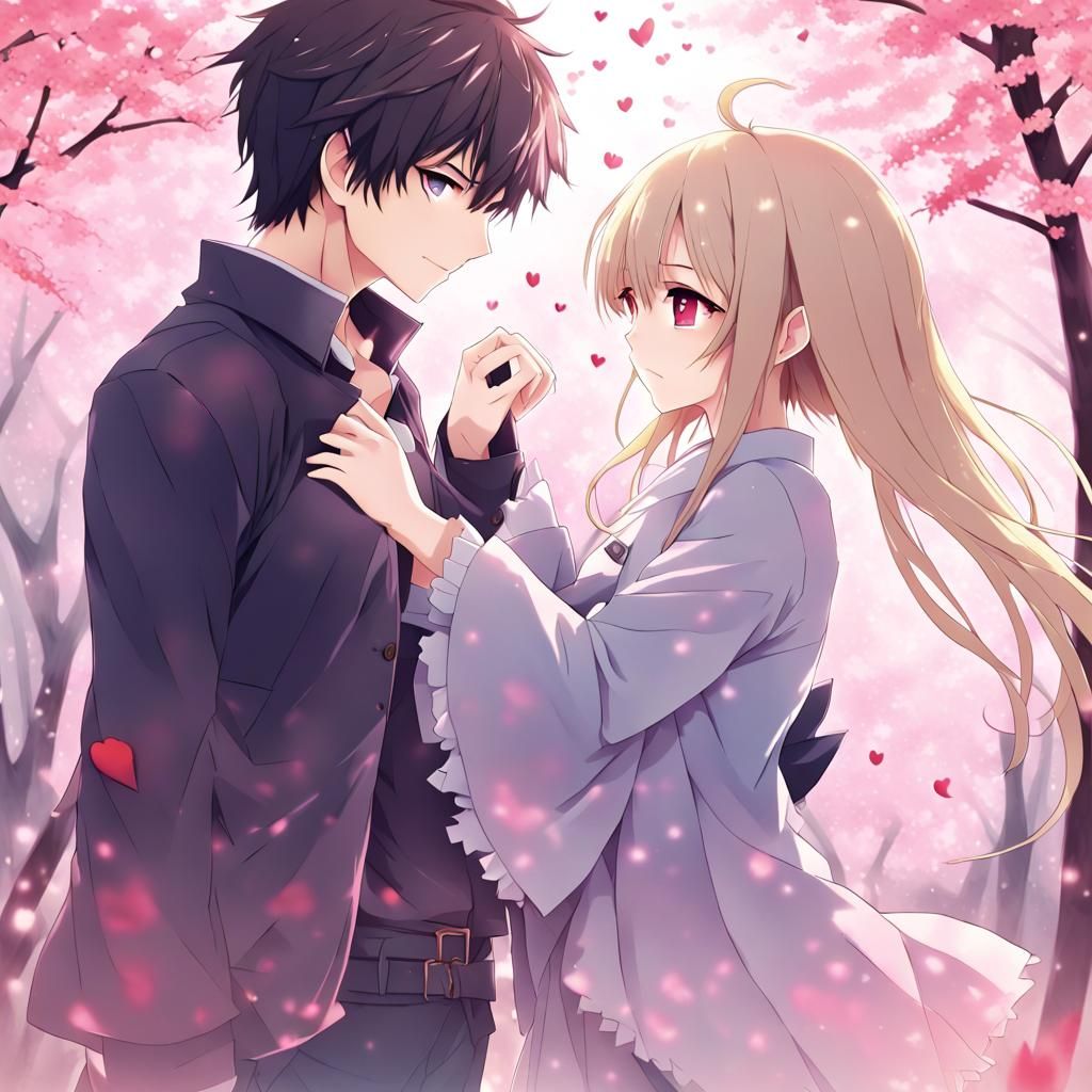 Anime Style Lovers in Japanese Manga Art