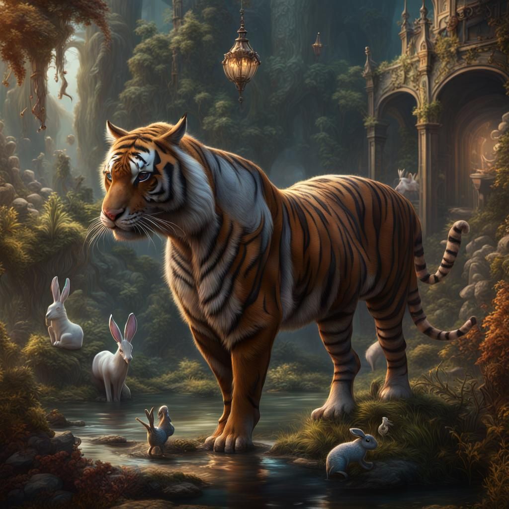 Fantastical Hybrid Creature in Detailed Matte Painting