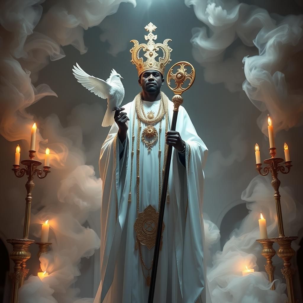 Orisha Obatala: Santeria Deity in White and Gold