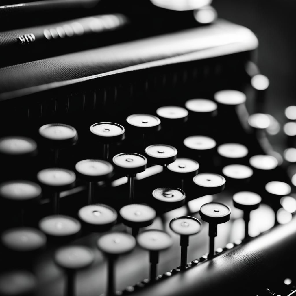 Dusty Typewriter in Black and White Photography