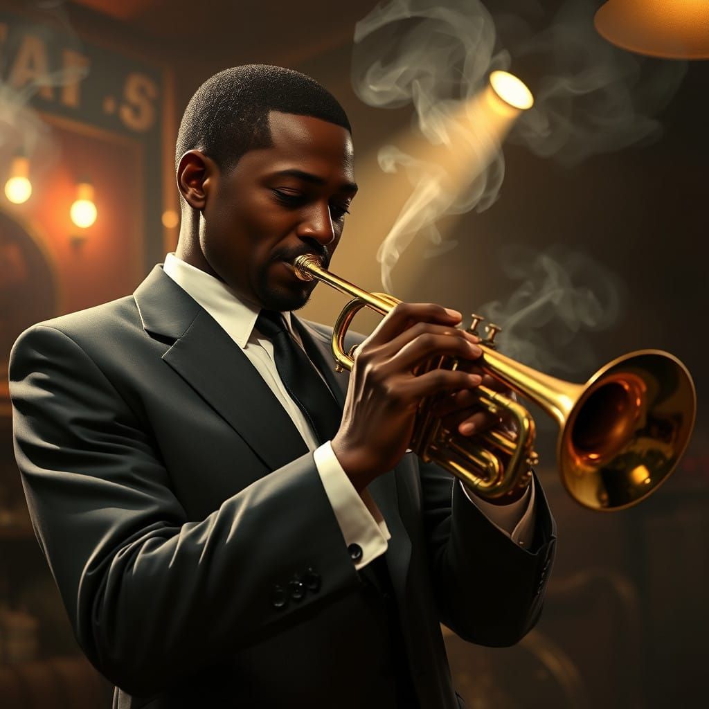 Renaissance Man of Jazz in Impasto Style