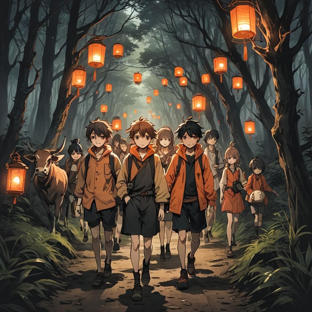 Children's Terrifying Journey Through Gloomy Forest: Anime A...