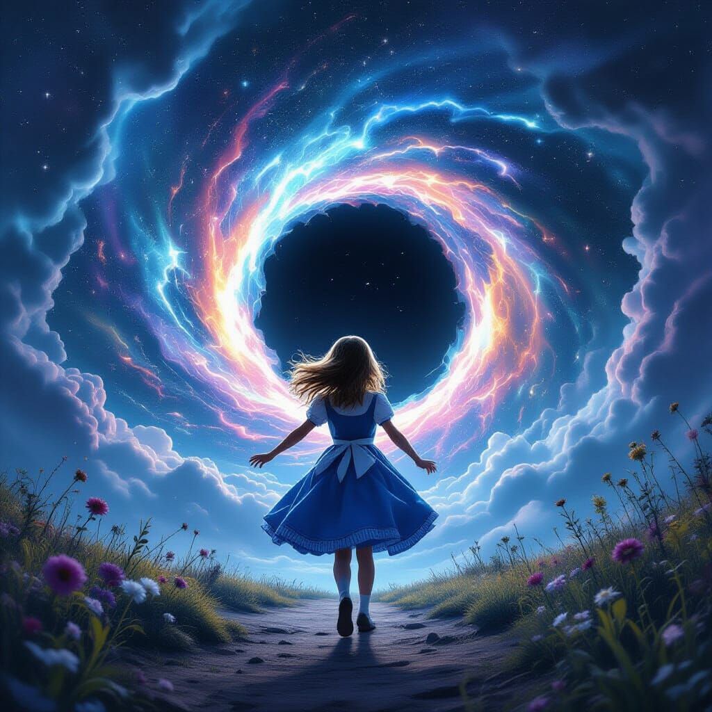 Girl Pulled Into Cosmic Black Hole Event Horizon