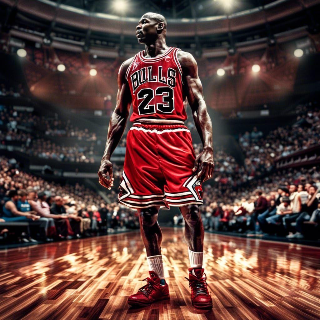 Michael Jordan Bulls Portrait in Hyperrealistic Style