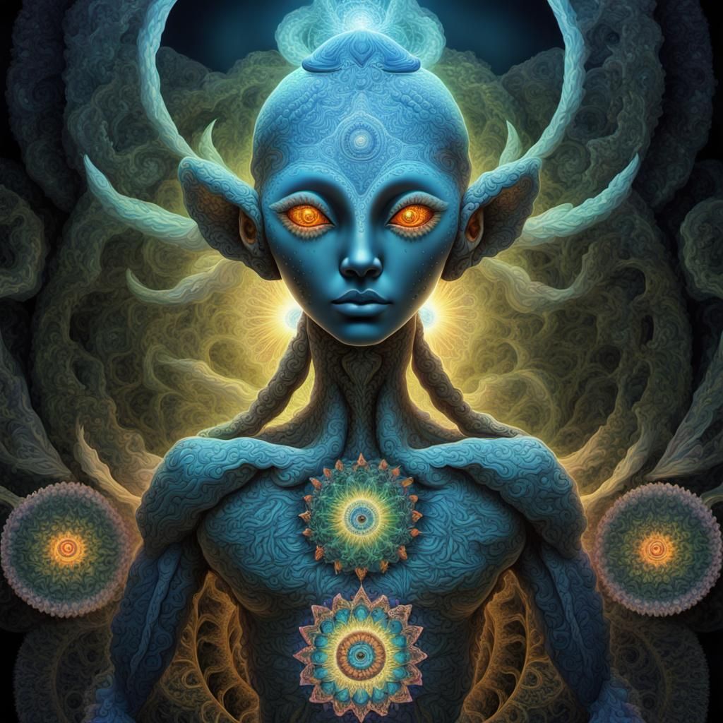 Psychedelic 4444 Mandala Fractal Geometry