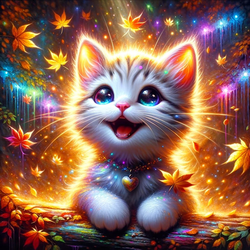 Fascinated Feline in the Fall