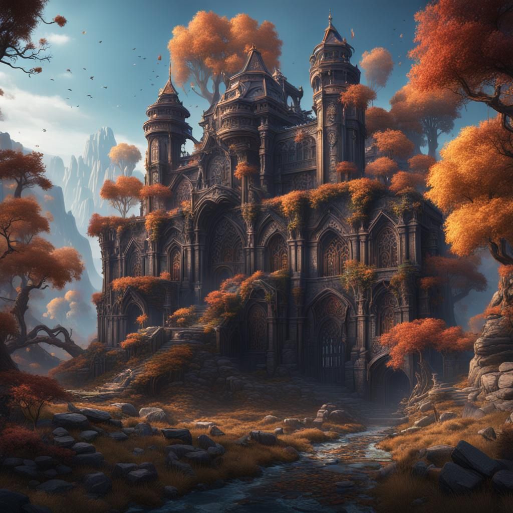 Fantastical Matte Painting in Deep Color, 8K