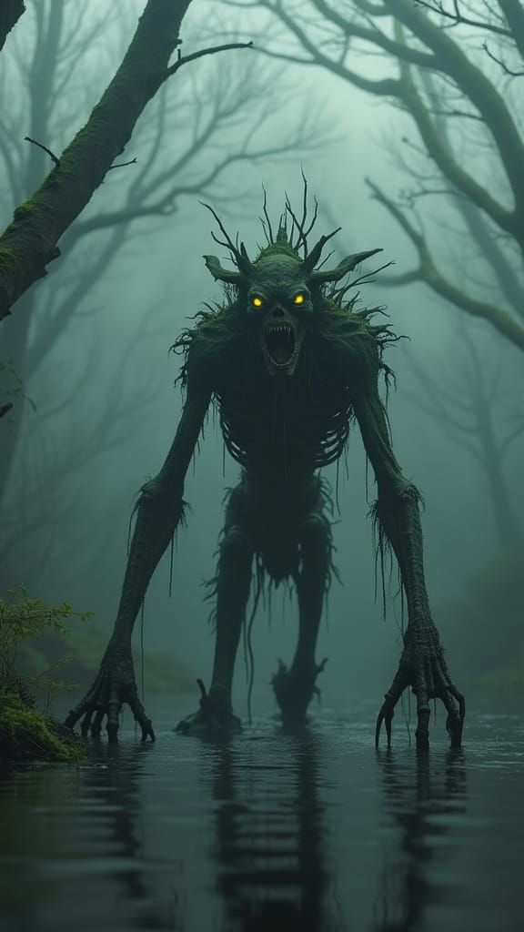Hyper-Realistic Cinematic Swamp Abomination Rises