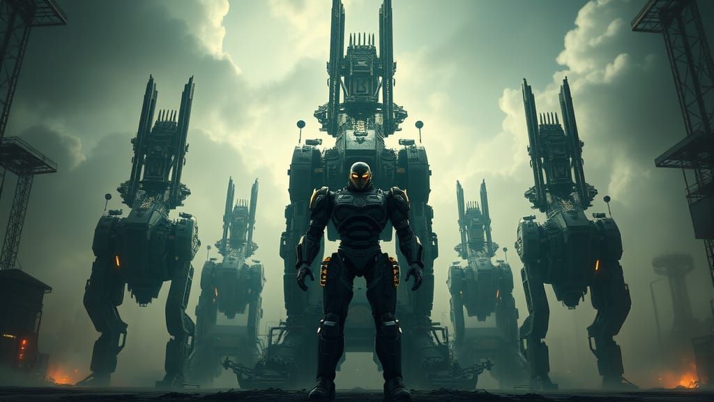 Grok in Dystopian Industrial Landscape