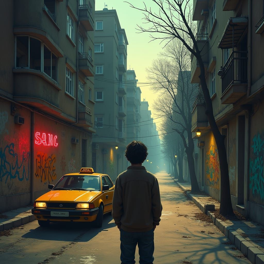 Crossroads: Boy's Journey in Atmospheric Lighting