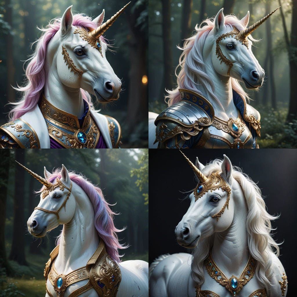 Regal Unicorn Majesties in Mythic Proportions