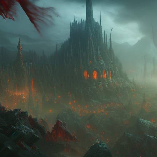 Nightmare Lands: Detailed Matte Painting in Deep Color