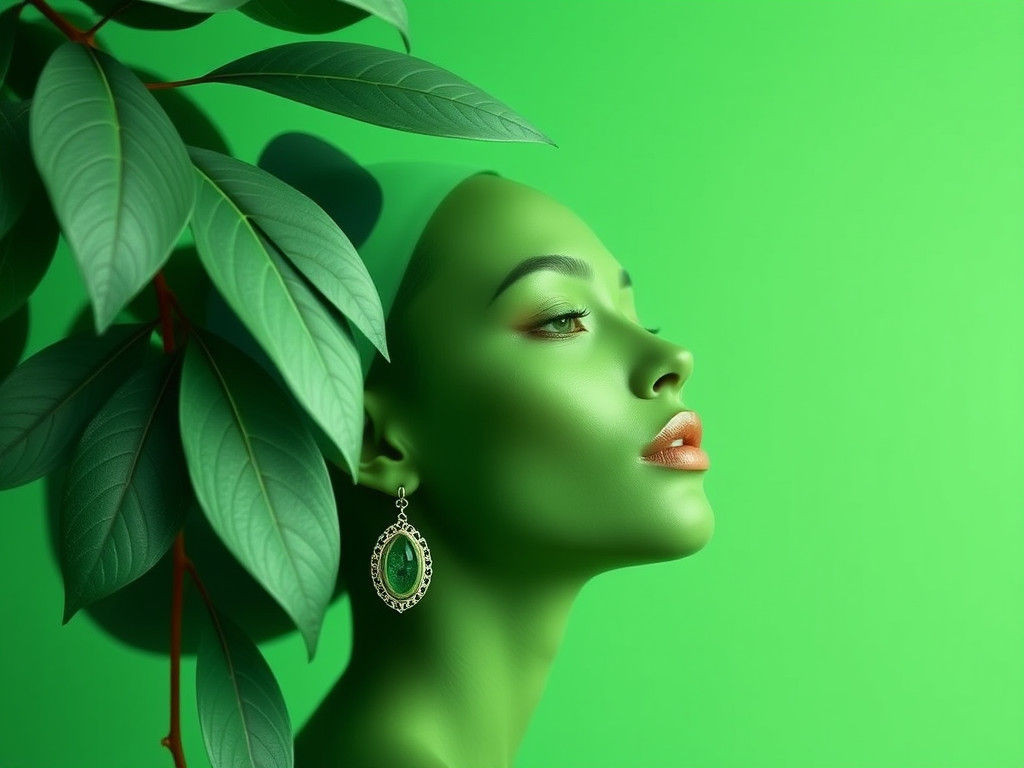 Minimalist Earth Art in Pale Caribbean Green